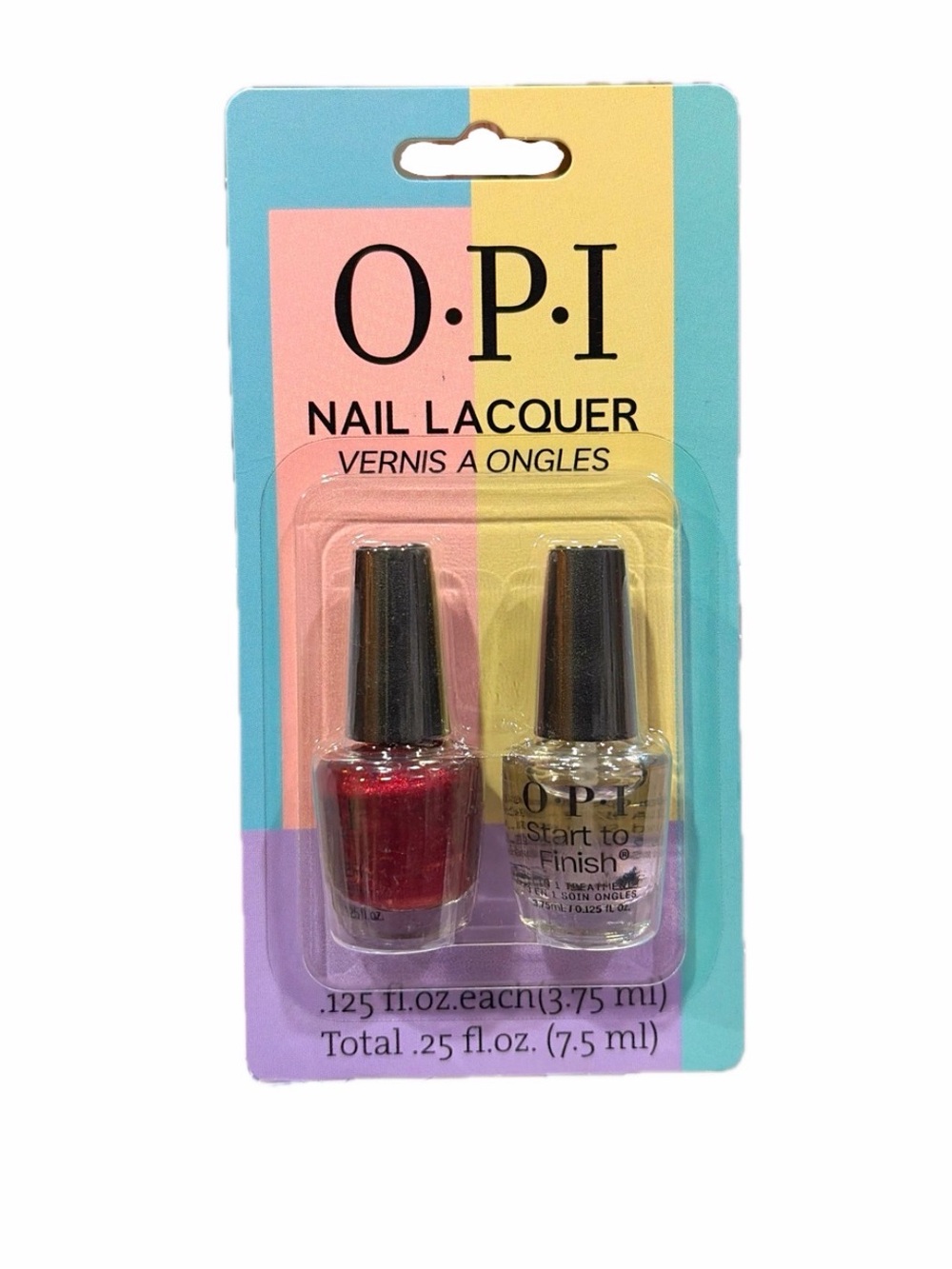 OPI Nail Lacquer Mini Travel Size Nail Polish Set Shimmer Burgundy / Clear